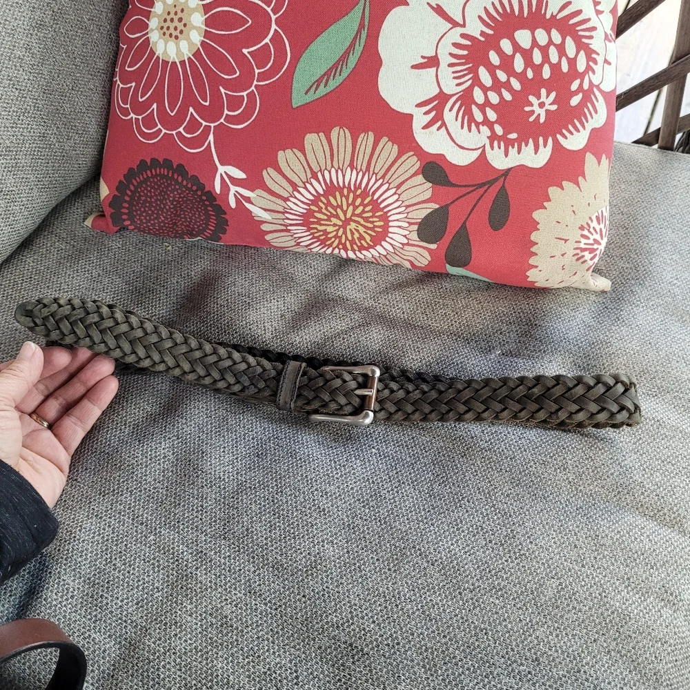 Levi's leather braided belt, dark brown, size 38